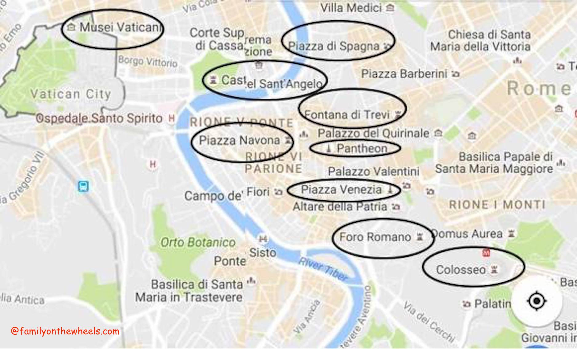Rome travellers map guide